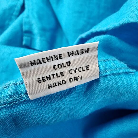 Island Importer Shirt Mens Large 100% Linen Coastal Resort Beach Button Long Slv - Picture 8 of 9